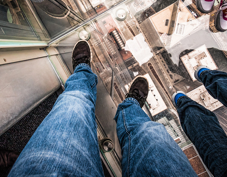 city through glass platform