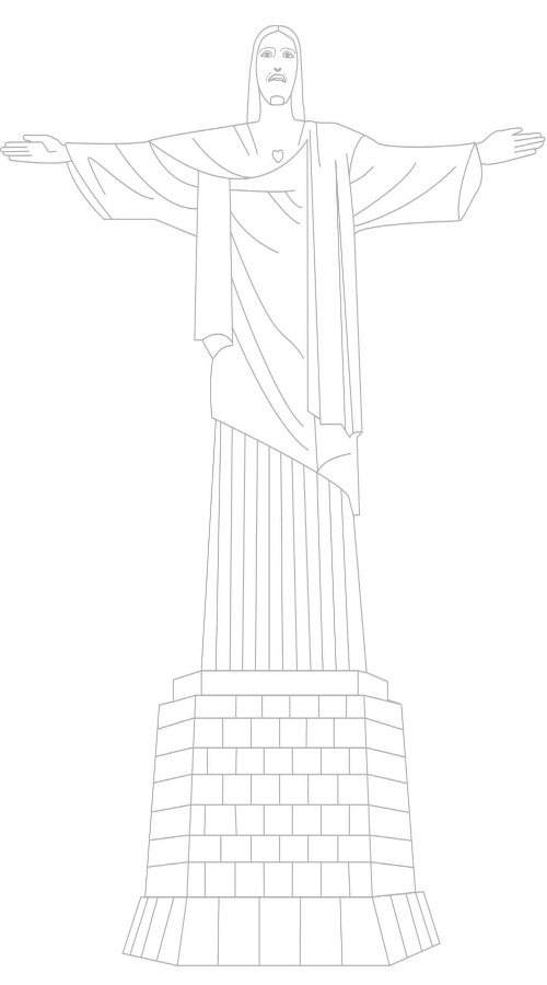 cristo redentor drawing