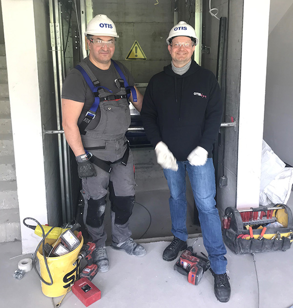 employees near elevator